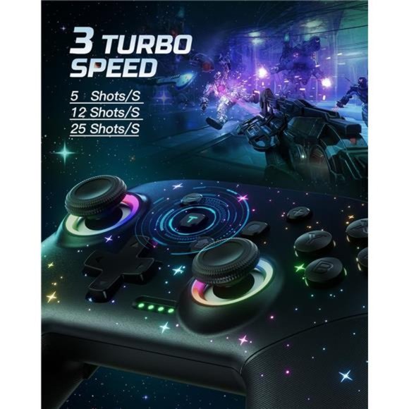 Switch Controller, 1000mAh Programmable Wireless Switch Pro Controller - Picture 2 of 7